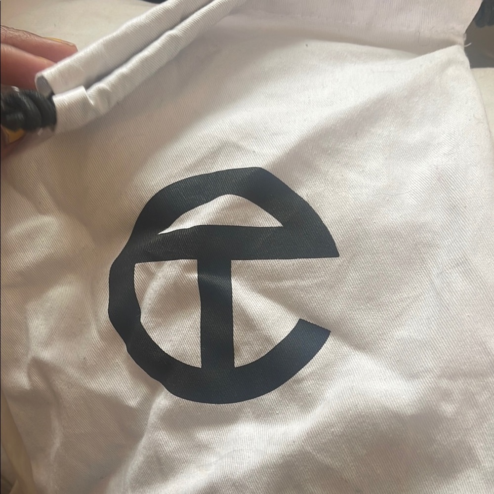 Telfar White Bag with Black Logo